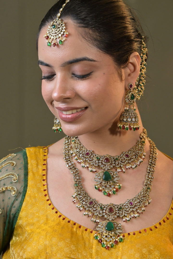 Kamakshi Temple Multicolored Long Bridal Necklace