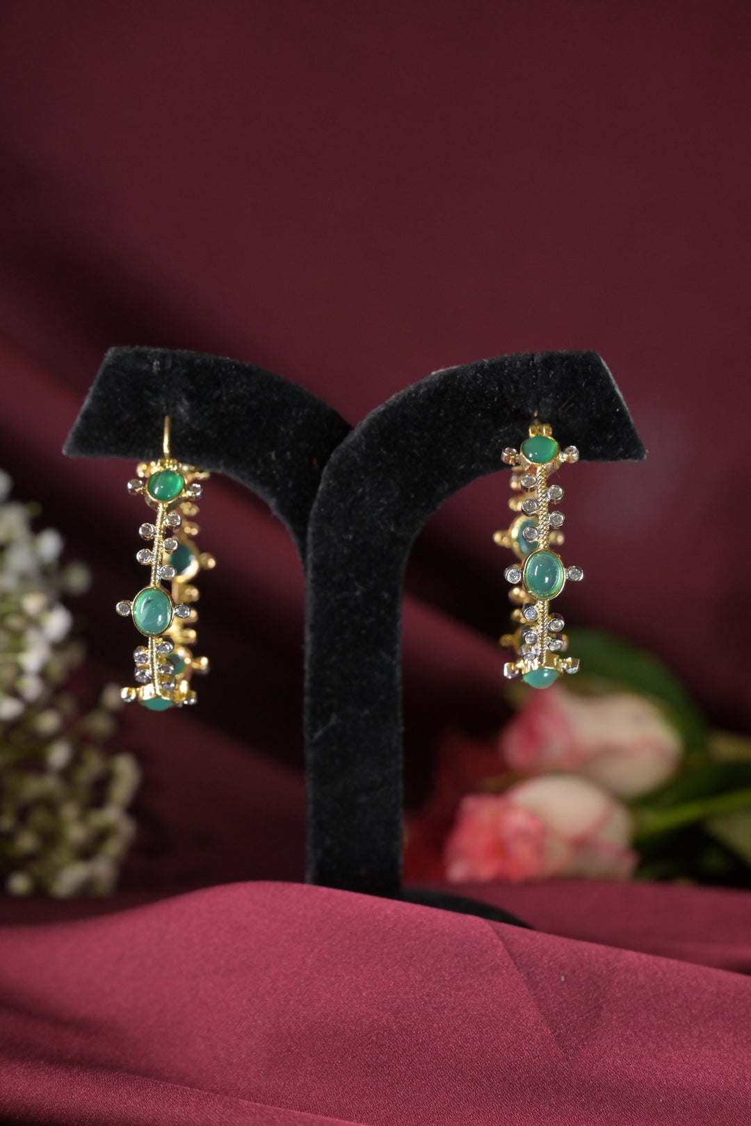 Parvaneh Emerald Hoop Earrings
