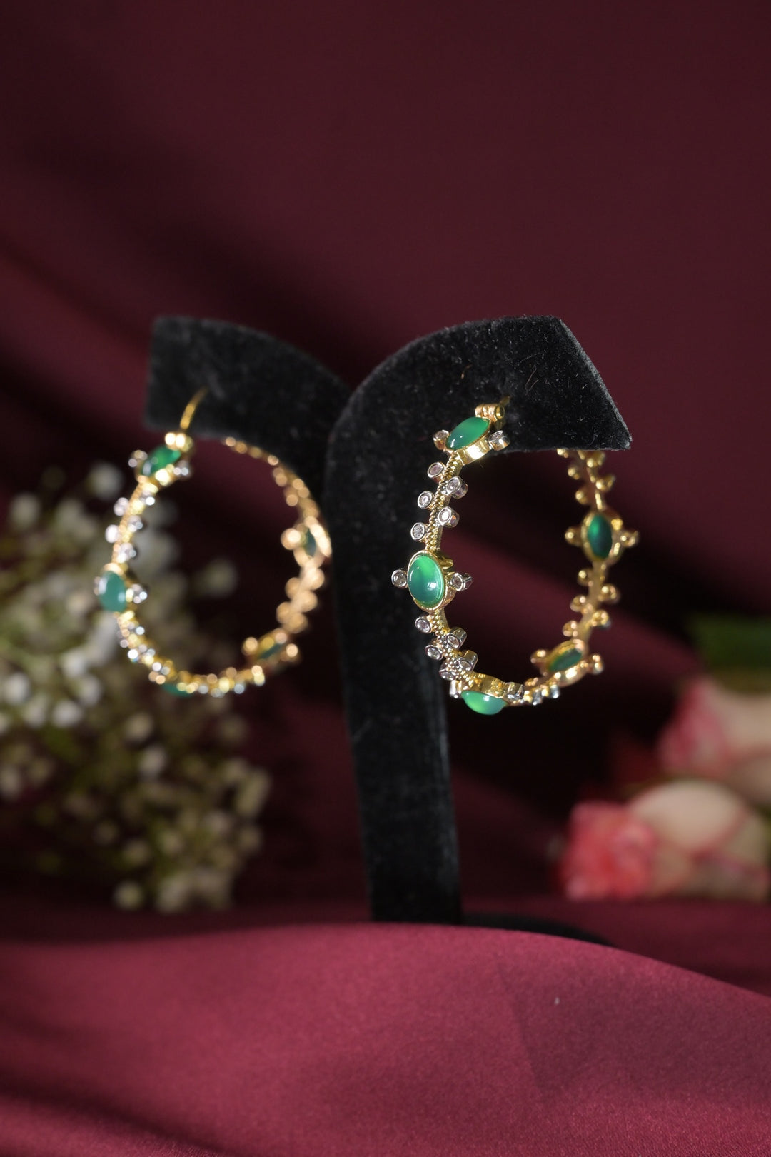 Parvaneh Emerald Hoop Earrings