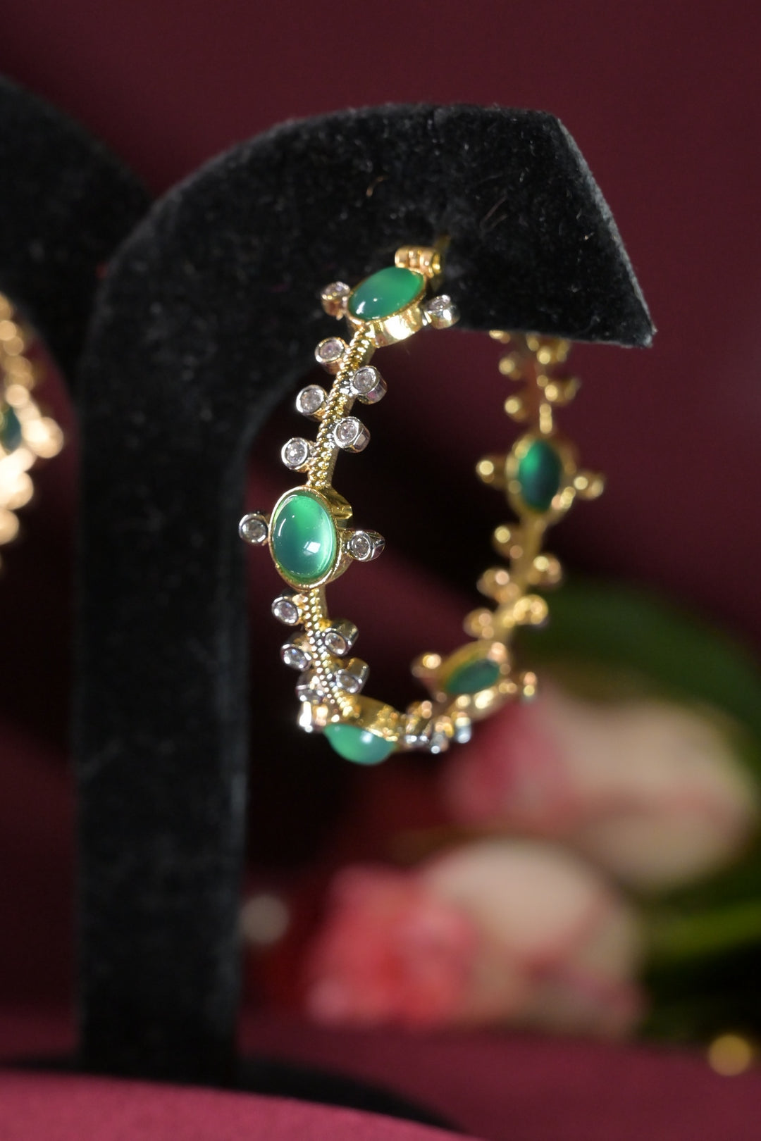 Parvaneh Emerald Hoop Earrings