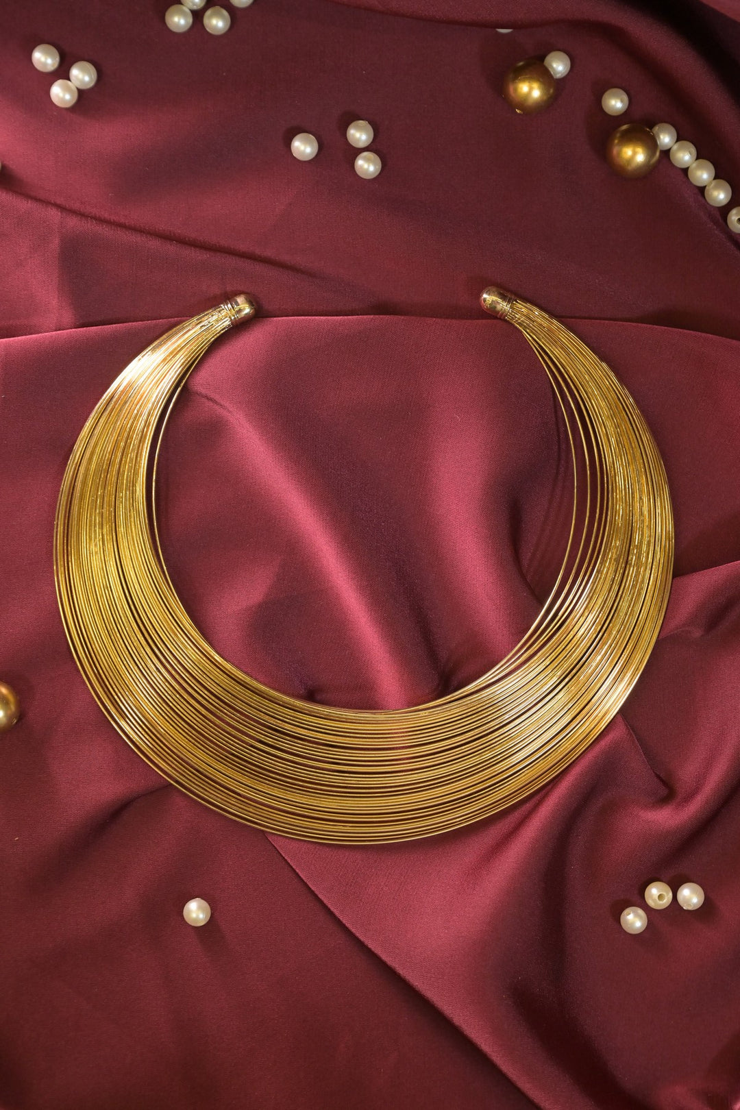 Premium Layered Golden Eclipse Chokar Necklace
