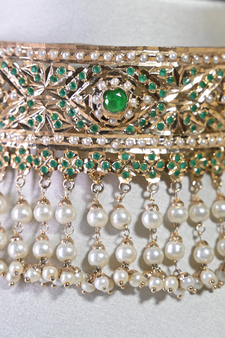 Royal Ambar Dhar Emerald Jadau Choker Pearl Necklace