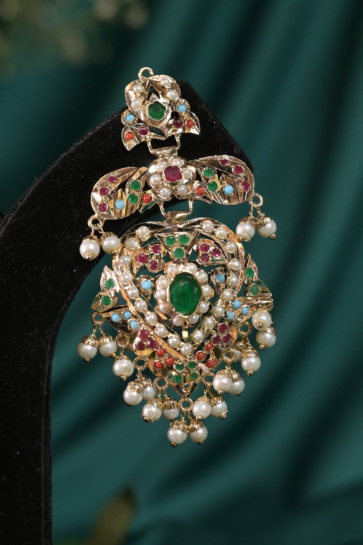 Amritapriya Heritage Multicolored Gemstones Jadau Necklace