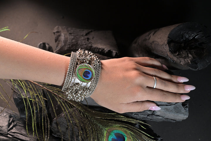 Yugal Peacock Cluster Bangle