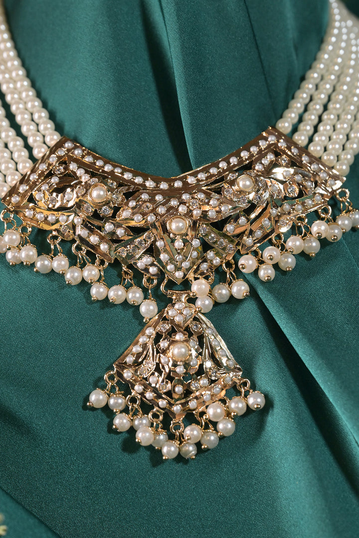 Avantika Pearl Jadau Engagement Choker Necklace