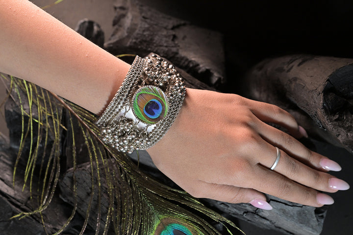 Yugal Peacock Cluster Bangle