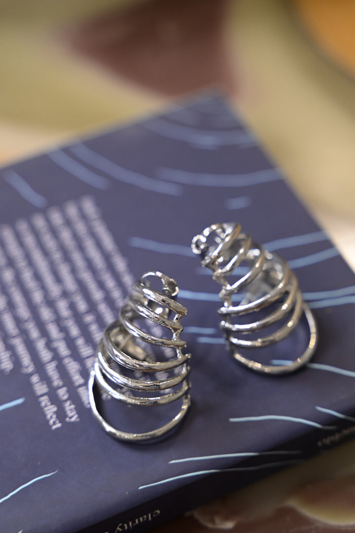 Serene Silver Casual Earcuff Earrings Silver