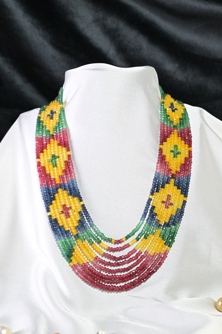 Maharani's Muse Multicolored Beads Premium Layered Long Necklace