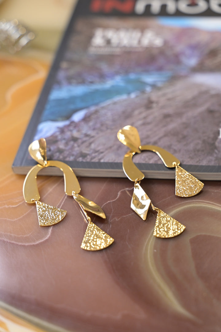 Subtle Golden Spark Resort Dangler Earrings