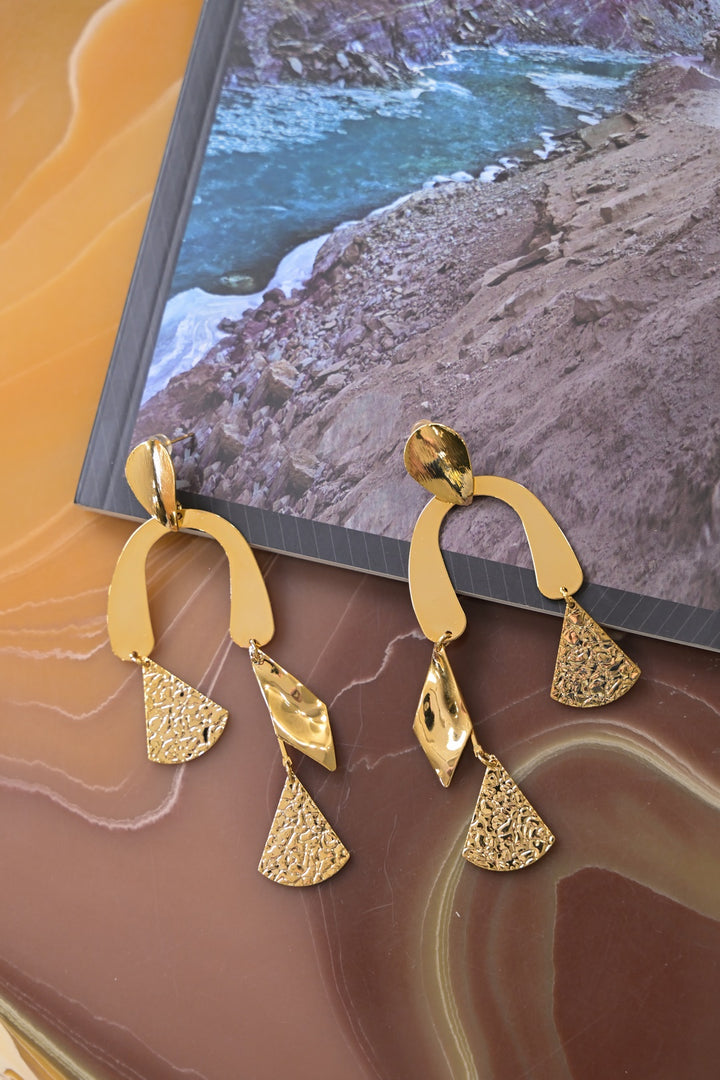 Subtle Golden Spark Resort Dangler Earrings