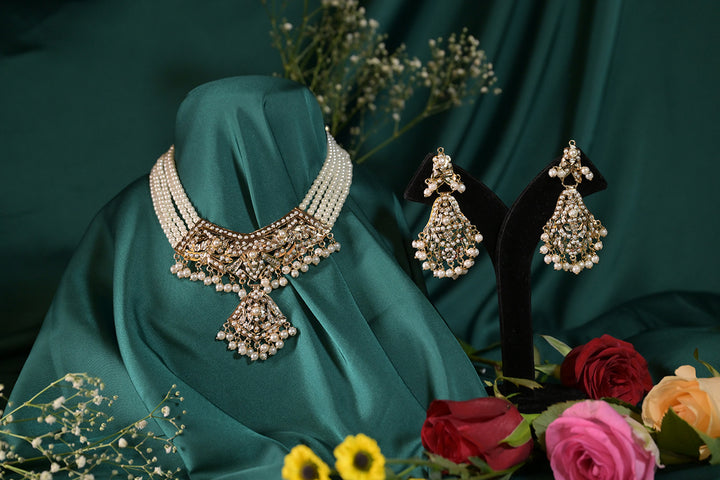 Avantika Pearl Jadau Engagement Choker Necklace