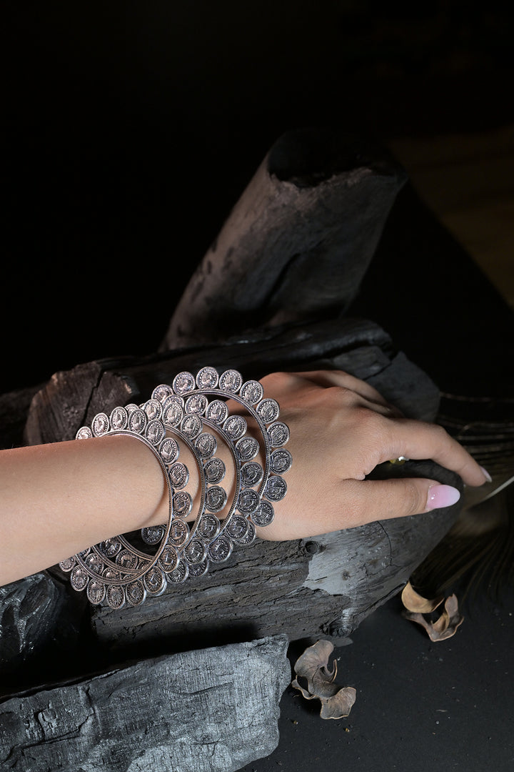 Manmohini Silver Coin Bangle