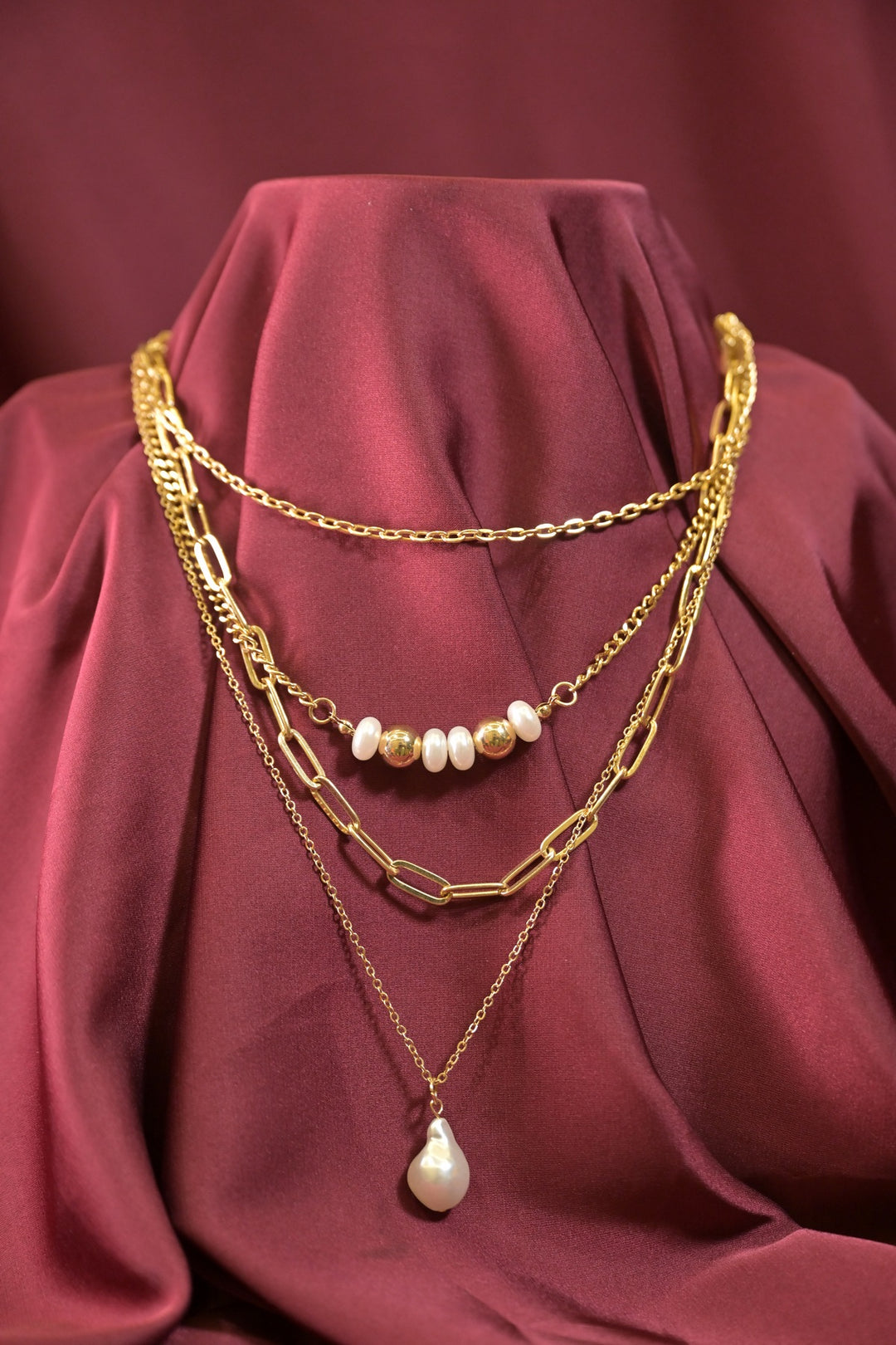 Nilgiri Pearl Drop Layered Necklace