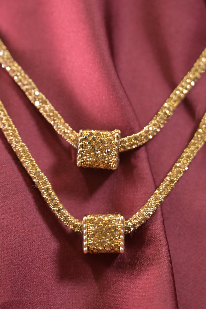 Tassel Fringe Woven Thread Golden Chain Necklace