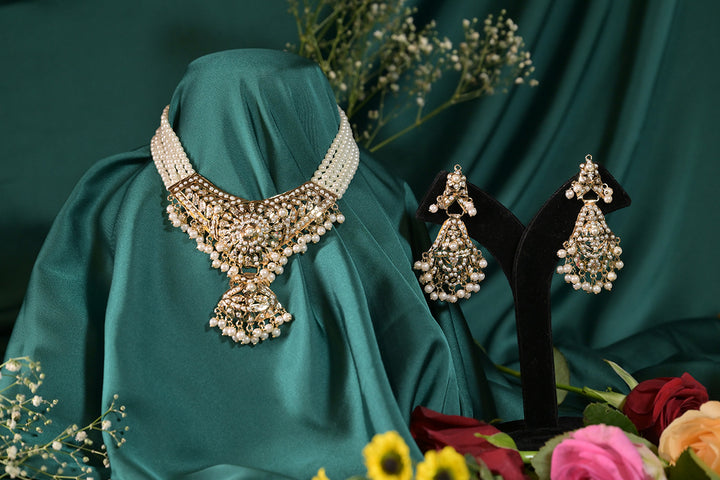 Chitralekha White Jadau Pearl Sangeet Necklace