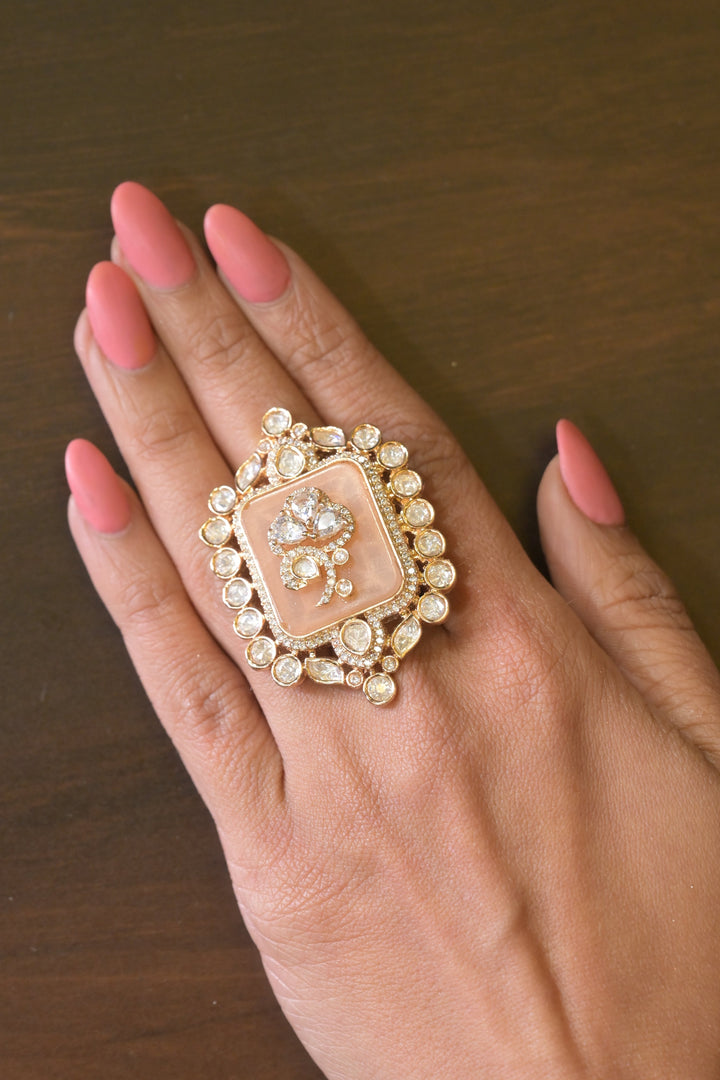 Adishiva Quadrant Polki Temple Ring