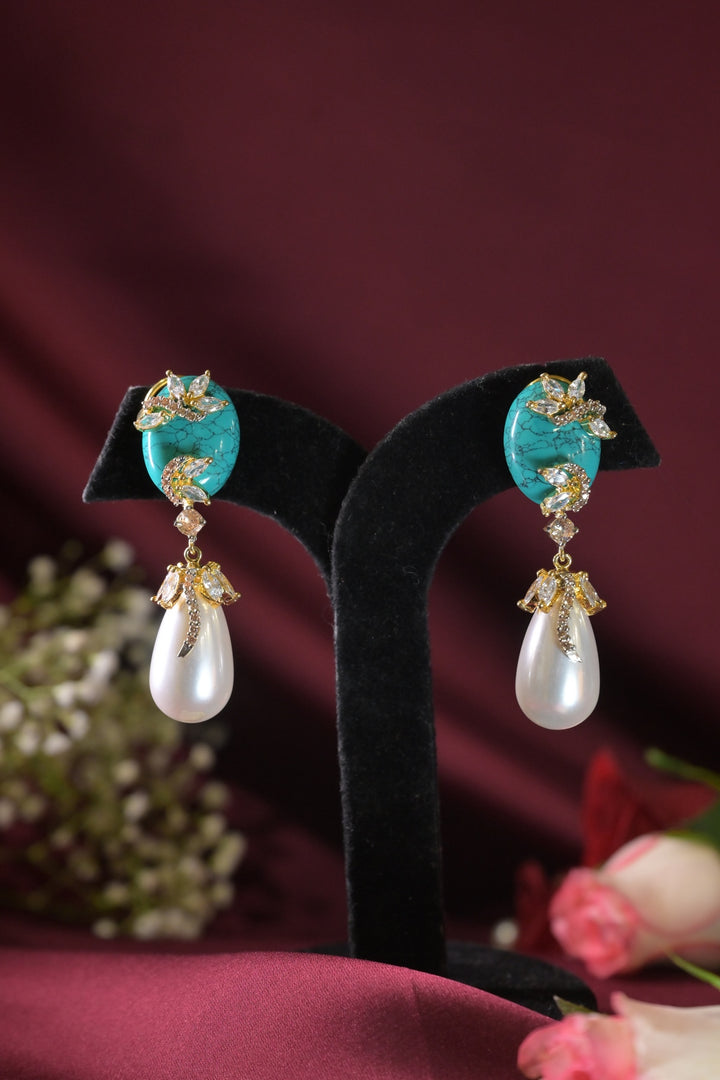 Nazakat Diamond Vintage Pearl Drop Earrings