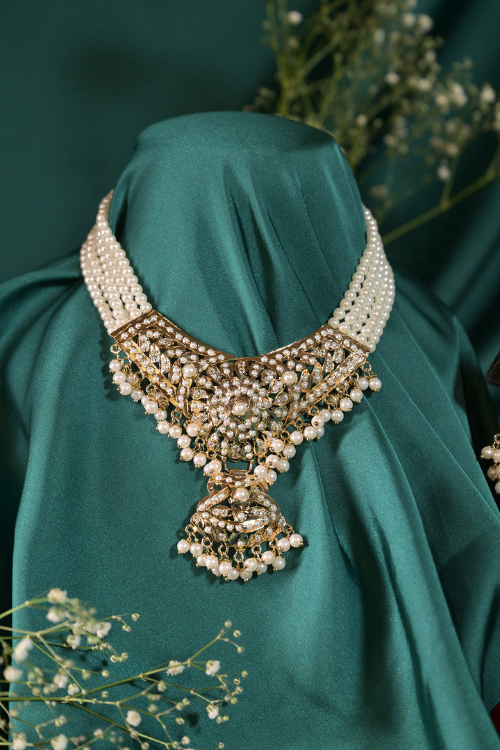 Chitralekha White Jadau Pearl Sangeet Necklace