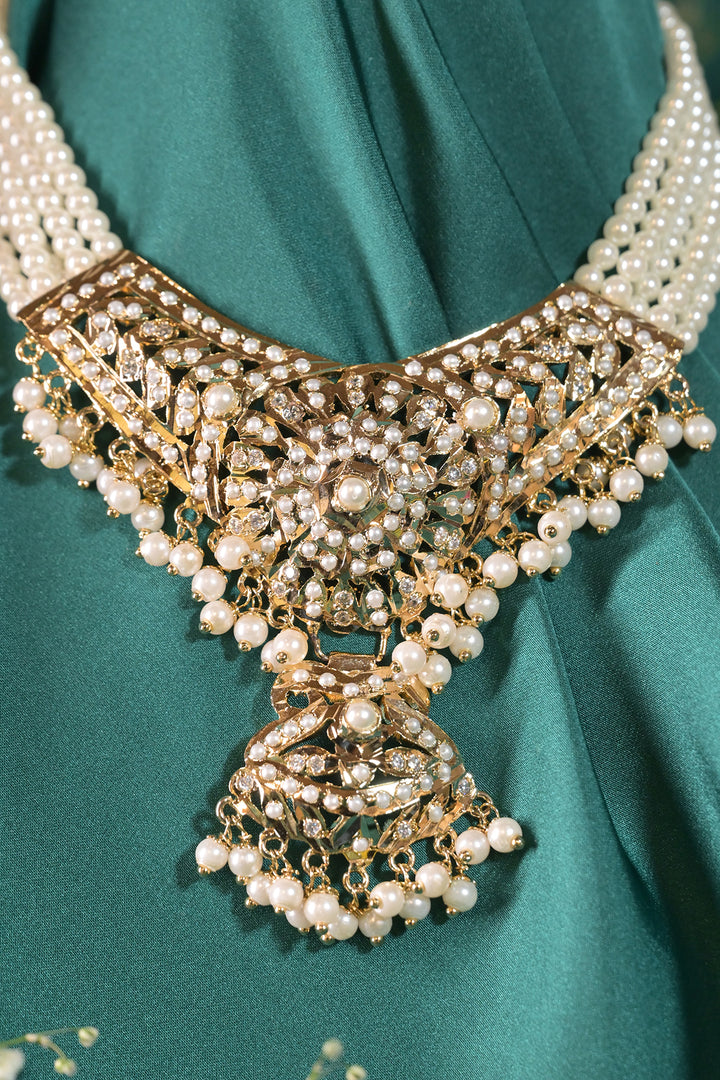 Chitralekha White Jadau Pearl Sangeet Necklace