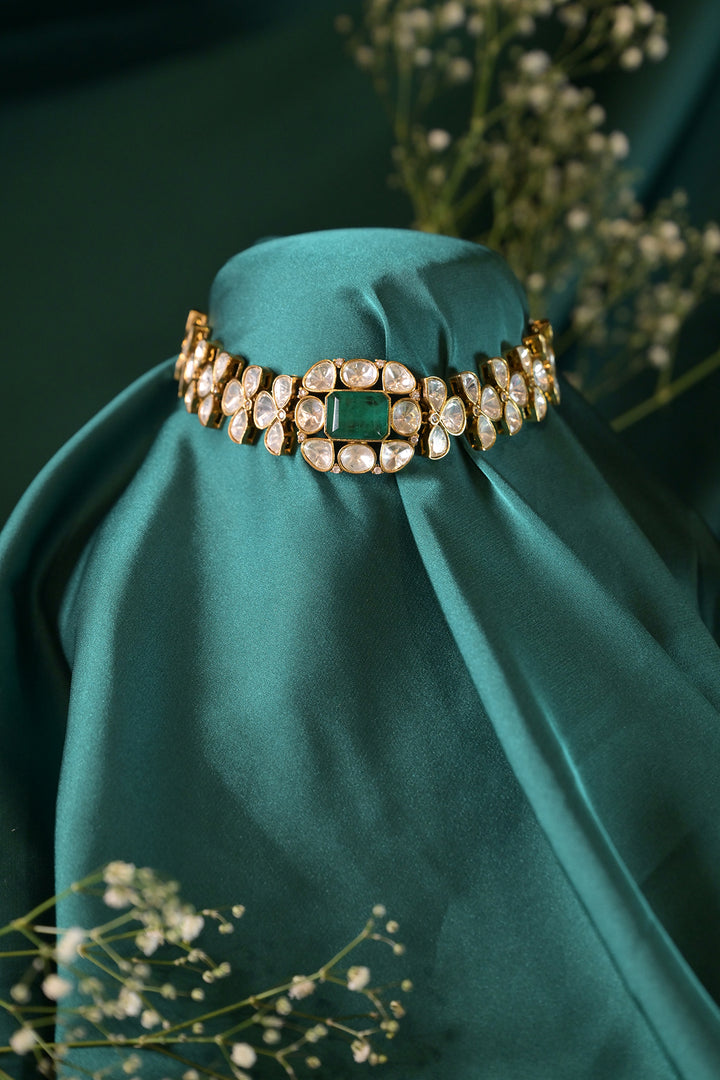 Ratna Royal Mossanite Golden Choker Necklace