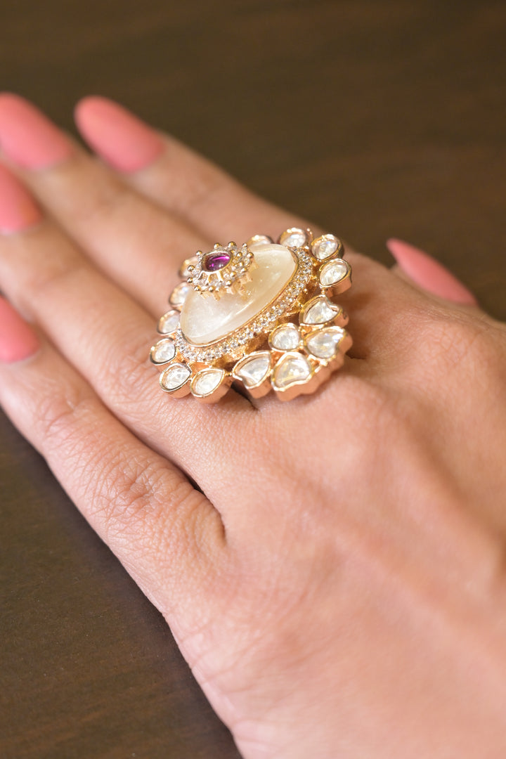 Padmalakshmi Pooja Polki Temple Ring