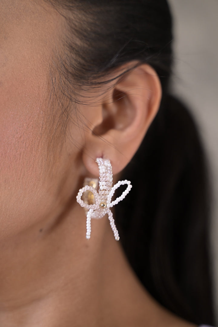 Boho Pearl Hoop Earrings