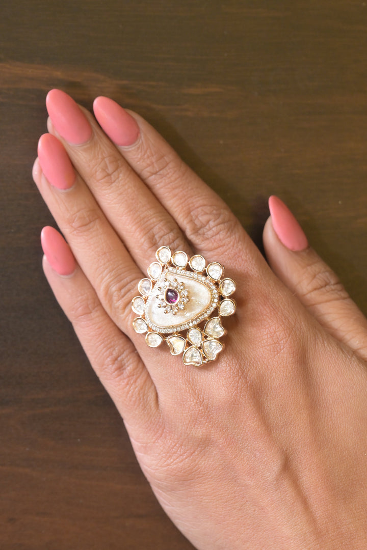 Padmalakshmi Pooja Polki Temple Ring