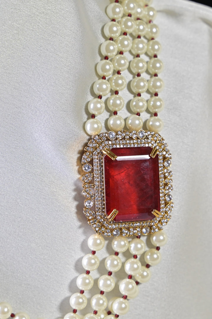 Maharani Satsri Pearl Layered Long Necklace