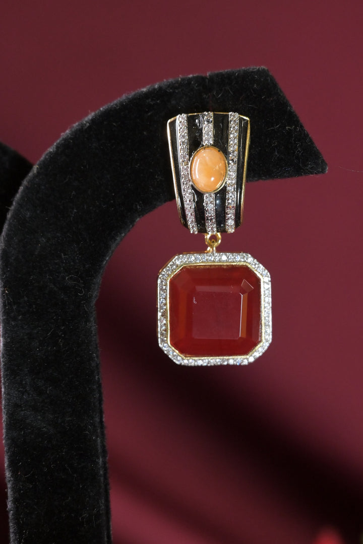 Zoya Crystal Stud Drop Earrings