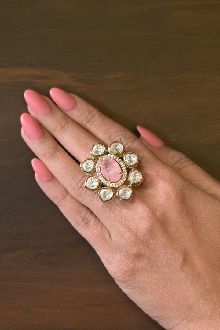 Adi Laxmi Polki Oval Ring