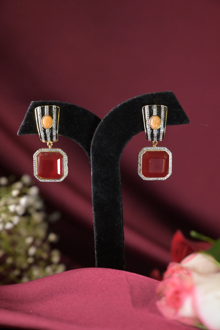 Zoya Crystal Stud Drop Earrings