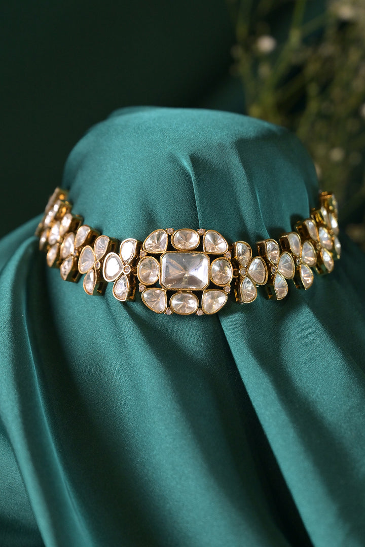 Ratna Royal Mossanite Golden Choker Necklace