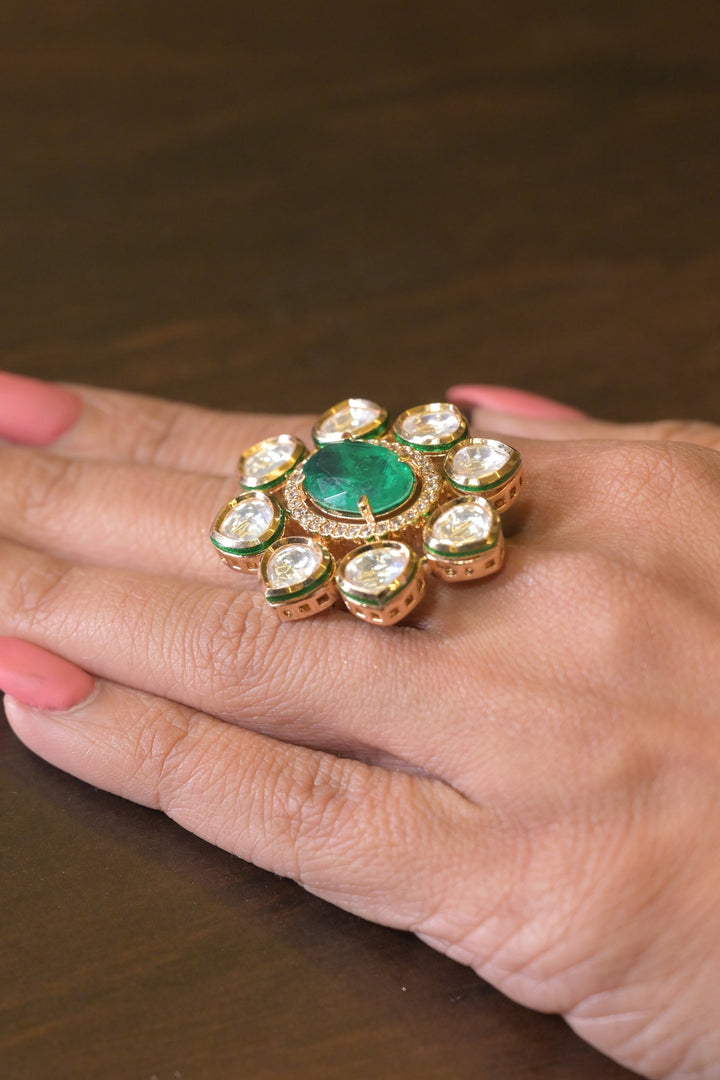 Adi Laxmi Polki Oval Ring