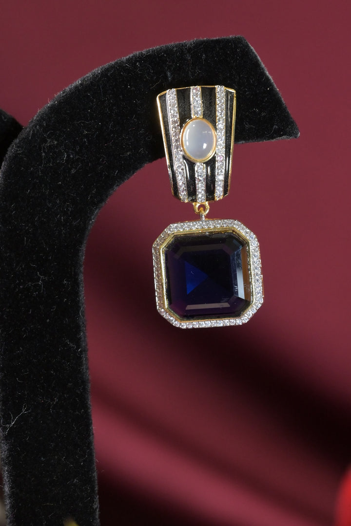 Zoya Crystal Stud Drop Earrings