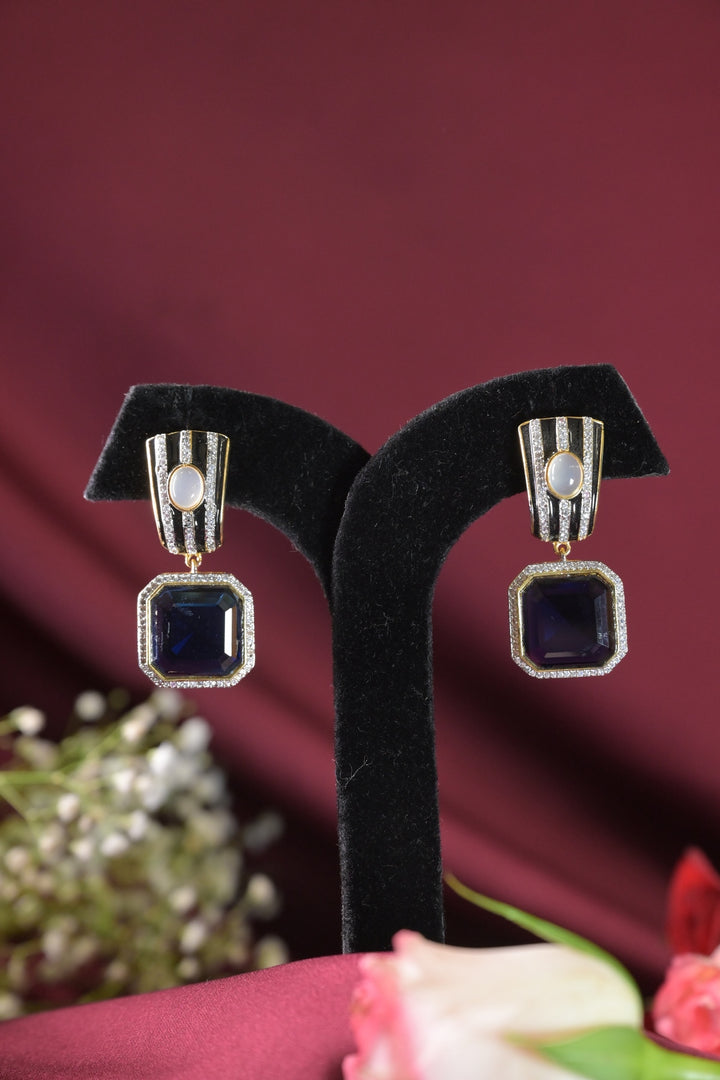 Zoya Crystal Stud Drop Earrings