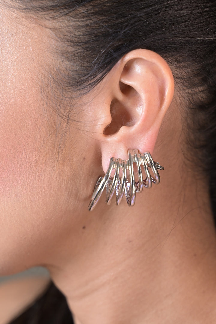Serene Silver Casual Earcuff Earrings Silver