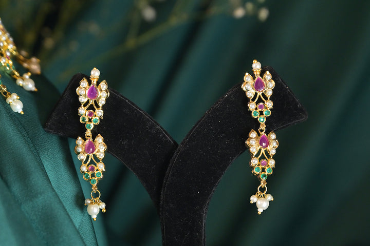 Jodha Navratna Engagement Jadau Necklace
