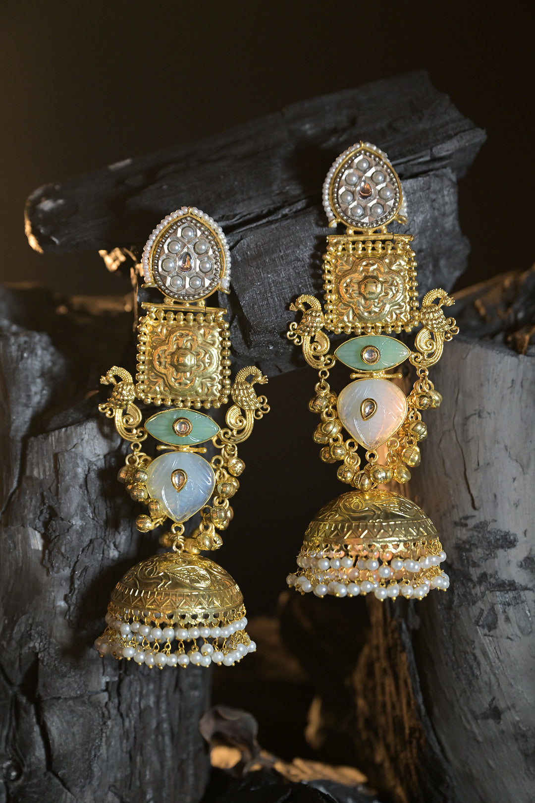 Alisha Boho Long Golden Dangler Earrings