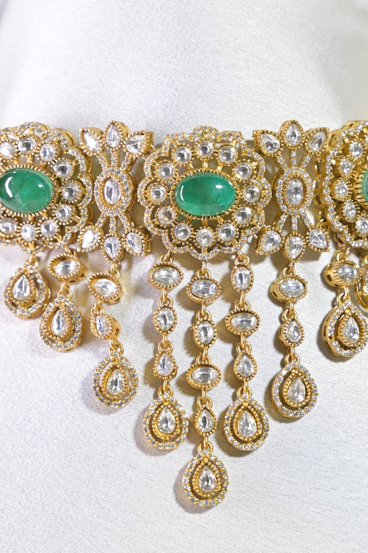 Kanaki Royal Oxidized Polki Choker Necklace