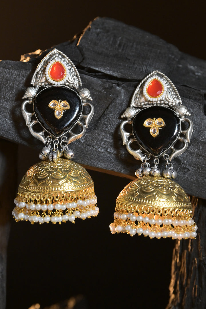 Ethnic Black Jhumka Earrings