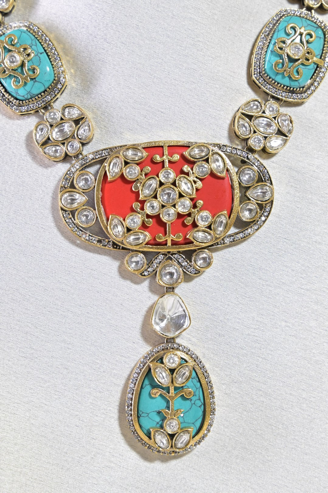 Leheriya Royal Multicolored Meenakari Polki Long Necklace