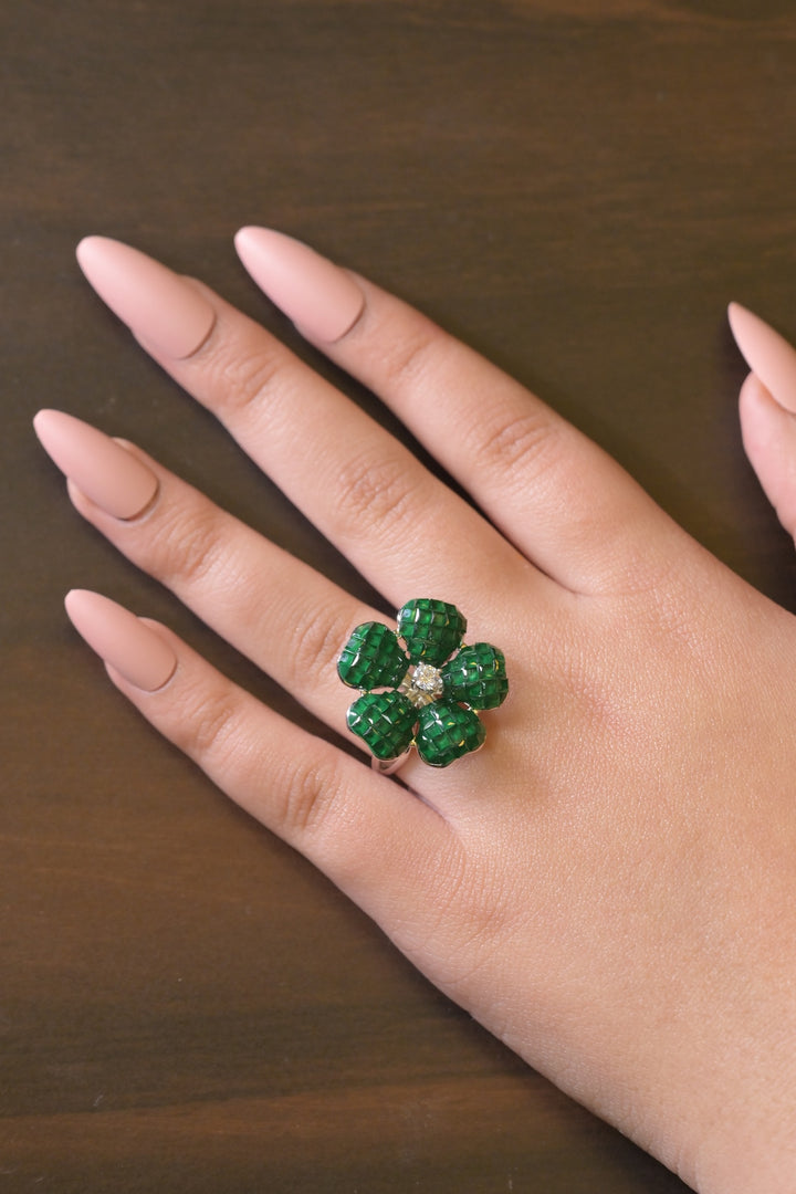 Rosie Flower Diamond Cluster Ring