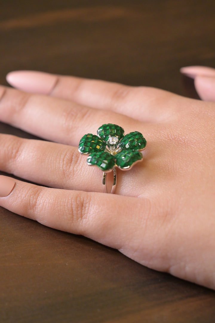 Rosie Flower Diamond Cluster Ring