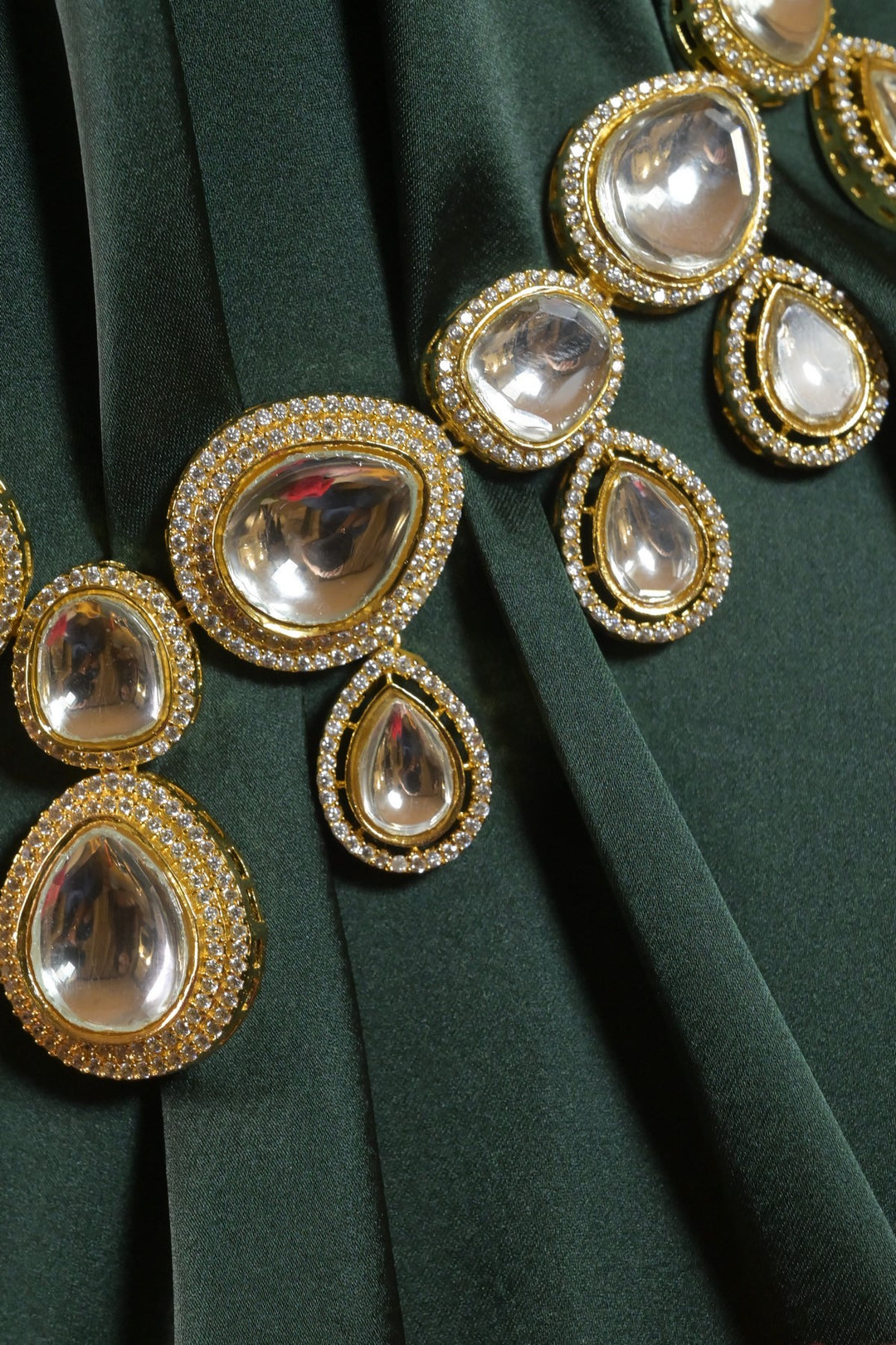 Golden Polki Charm Romantic Victorian Necklace.