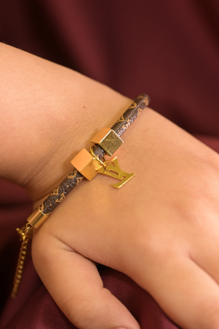 Elite Luxe Faux Leather Adjustable Bracelet