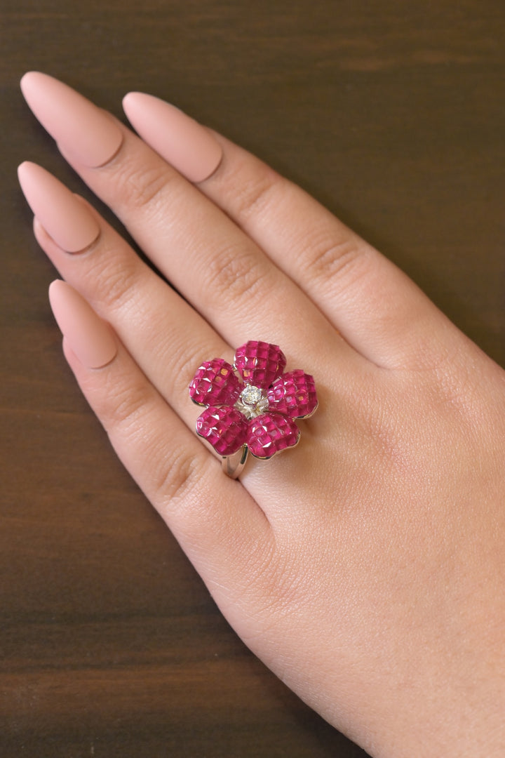 Rosie Flower Diamond Cluster Ring