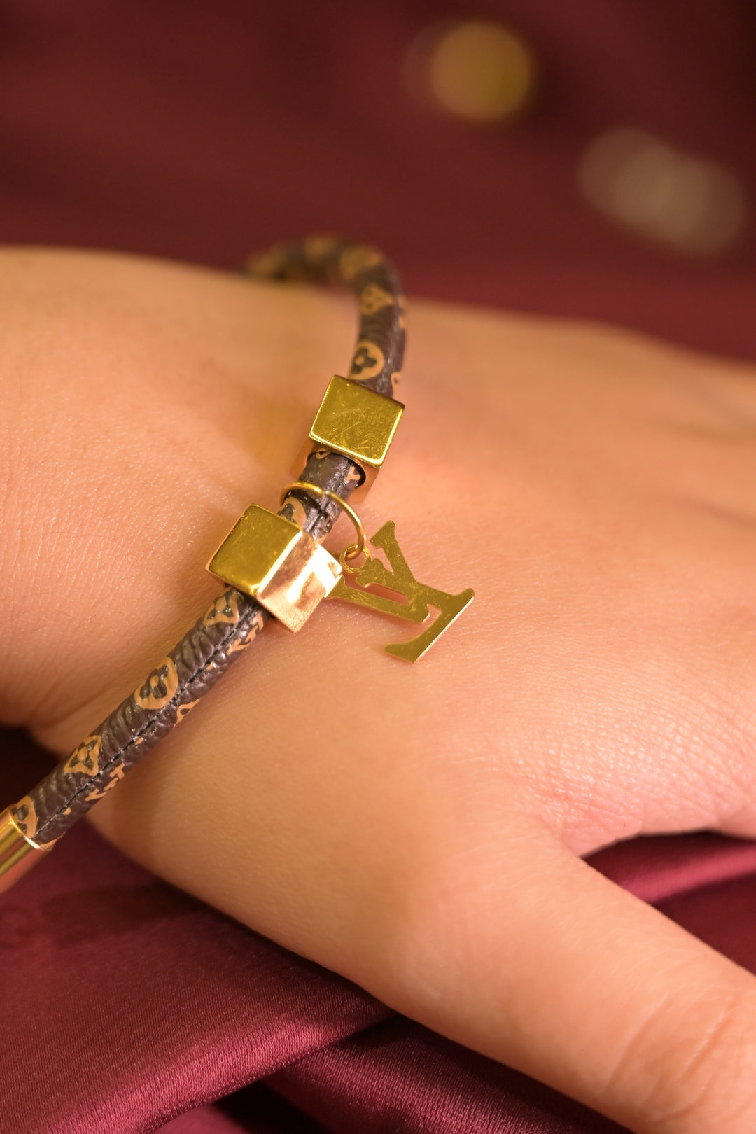 Elite Luxe Faux Leather Adjustable Bracelet