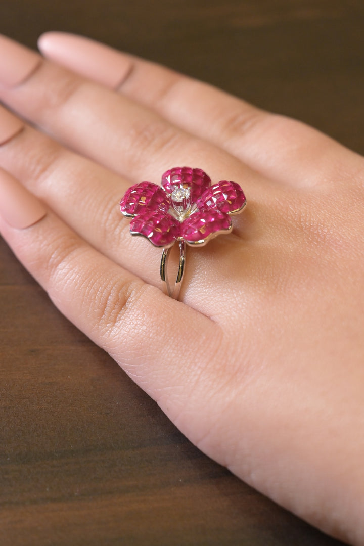 Rosie Flower Diamond Cluster Ring