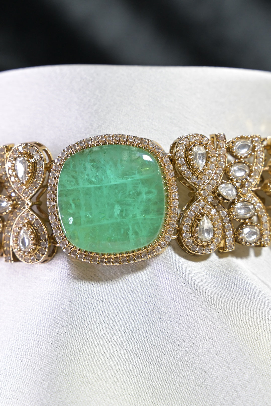 Dholna Mint Victorian Polki Choker Necklace