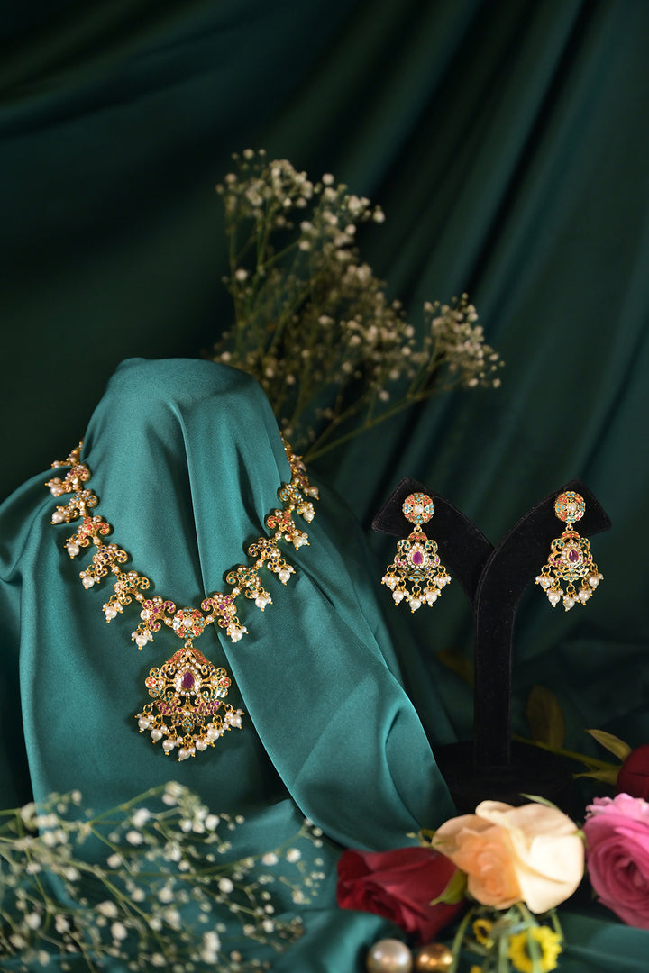 Adarshini Navratna Jadau Long Necklace